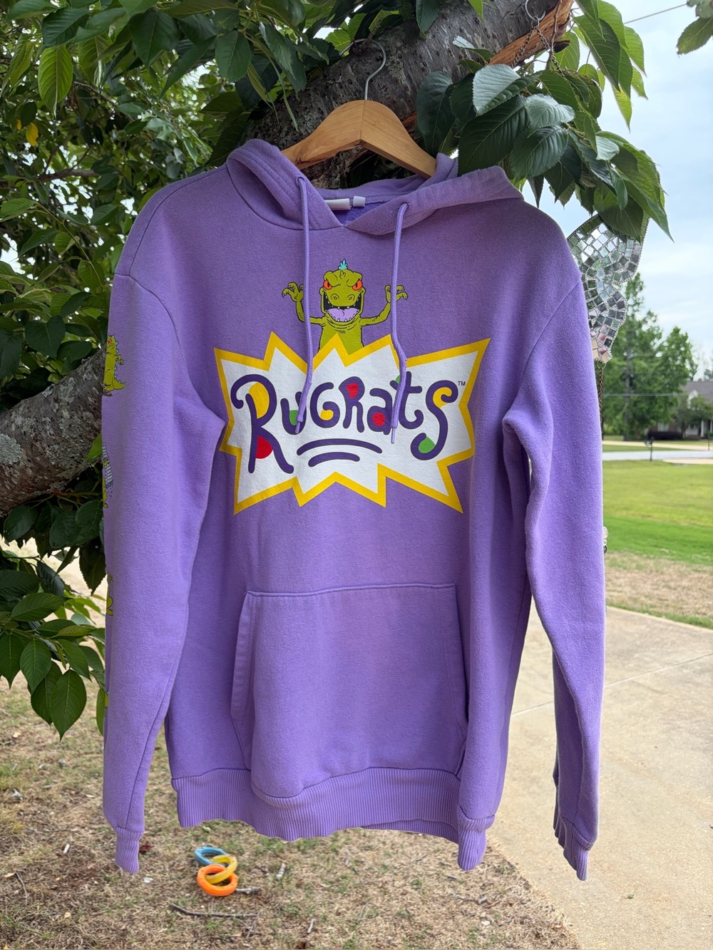 Nickelodeon Rugrats Lavender Pullover Hoodie with Cartoon Detail